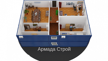 Штаб строительства с комнатами отдыха 16